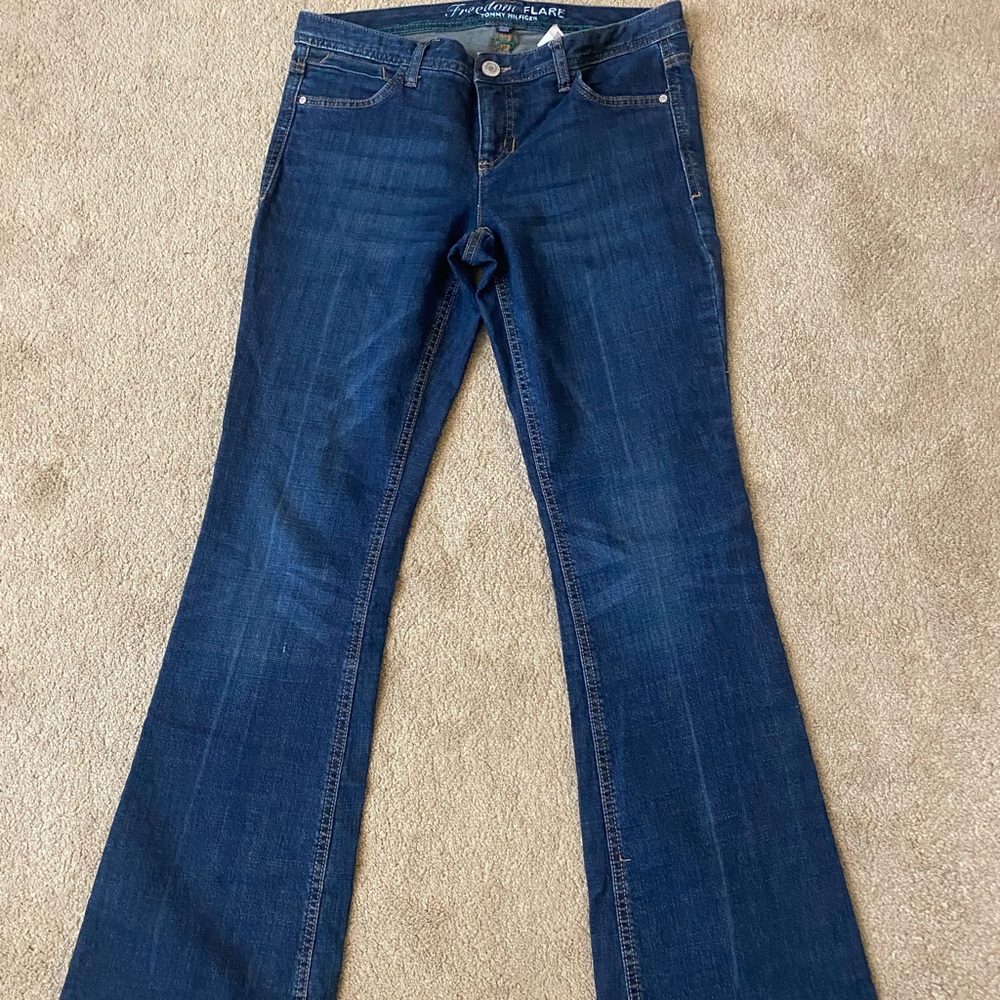 Vintage Tommy Hilfiger Freedom Dark Blue Flare Jeans - Women's Size 8